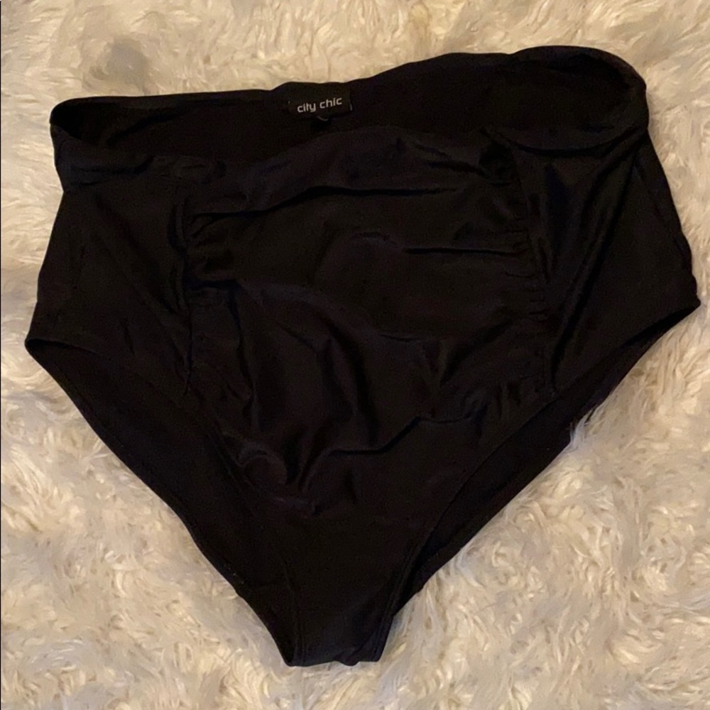 Black high waisted bikini bottoms